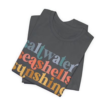 Coastal Vibes Unisex Jersey Tee - Saltwater Seashells Sunshine Design