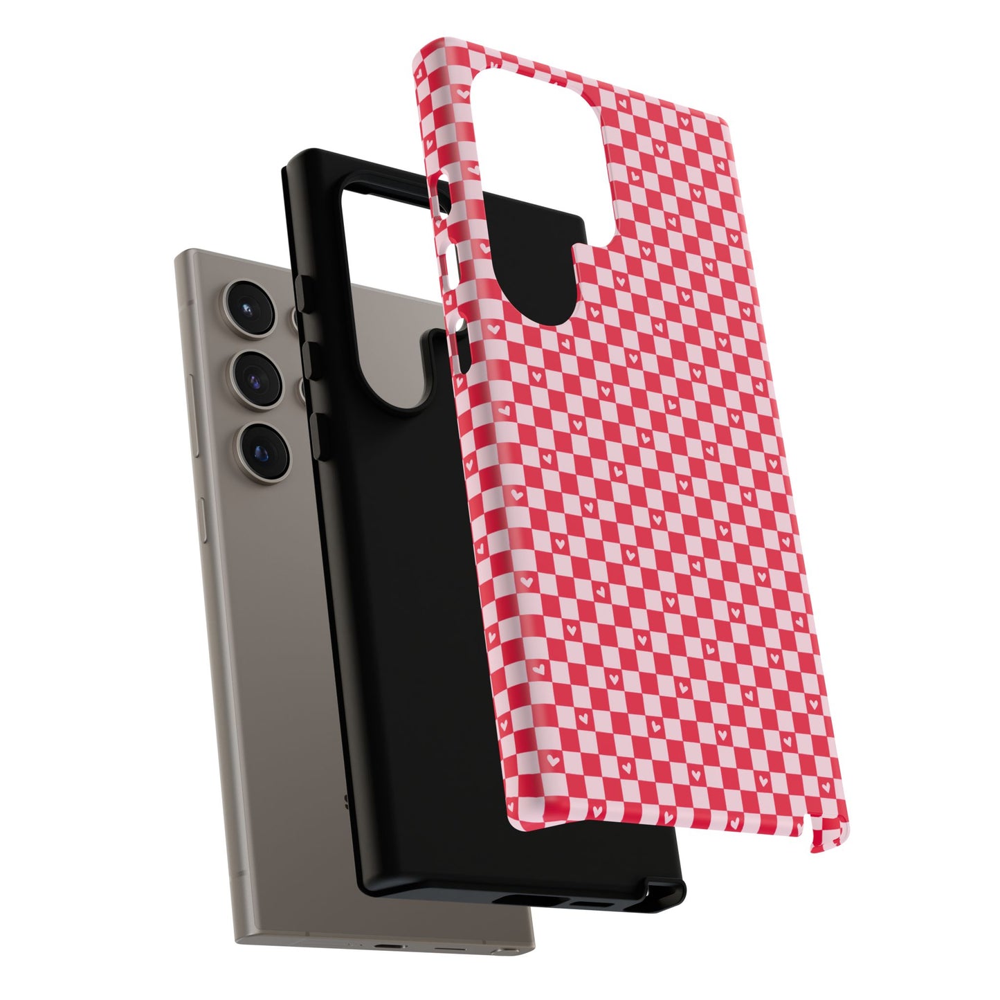 Red Checkerboard Heart Phone Case