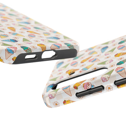 Princess Themed Colorful Ice Cream Tough Phone Cases - Fun, Giftable, Summer Vibe, Durable Protection for Your Device, Perfect for Food Lovers, Bright