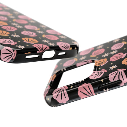 Floral Tough Phone Cases for Trendy Protection, Shell Pattern Phone Cover, Vibrant Floral Case, Girly Gift, Cute Tech Accessories