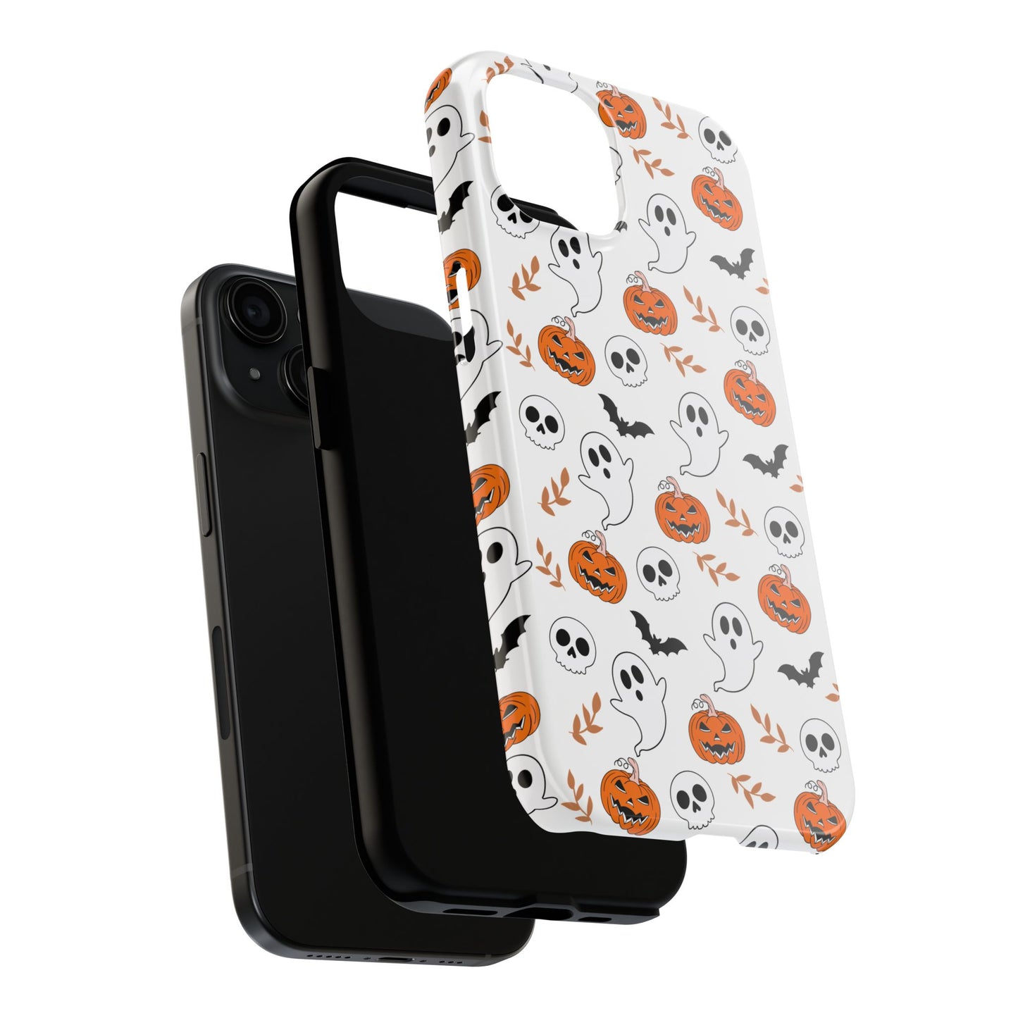 Halloween Themed Tough Phone Cases, Spooky Ghosts & Skulls, Perfect for Fall Decor, Unique Gift for Halloween Lovers, Fun Pumpkin Design