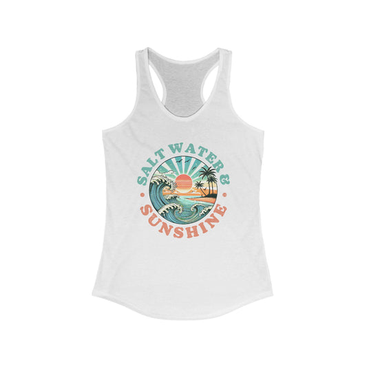 Salt Water & Sunshine Racerback Tank Top - Perfect for Beach Days!