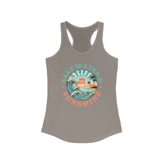 Salt Water & Sunshine Racerback Tank Top - Perfect for Beach Days!