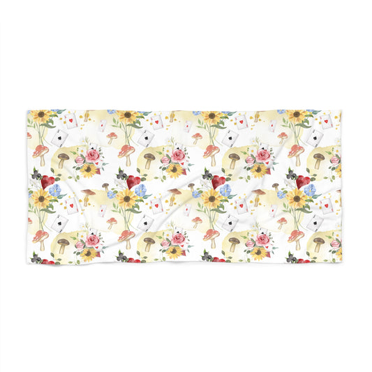 Alice in Wonderland Inspired, White Rabbit, Disney Classic Beach Towel, Large Beach Towel