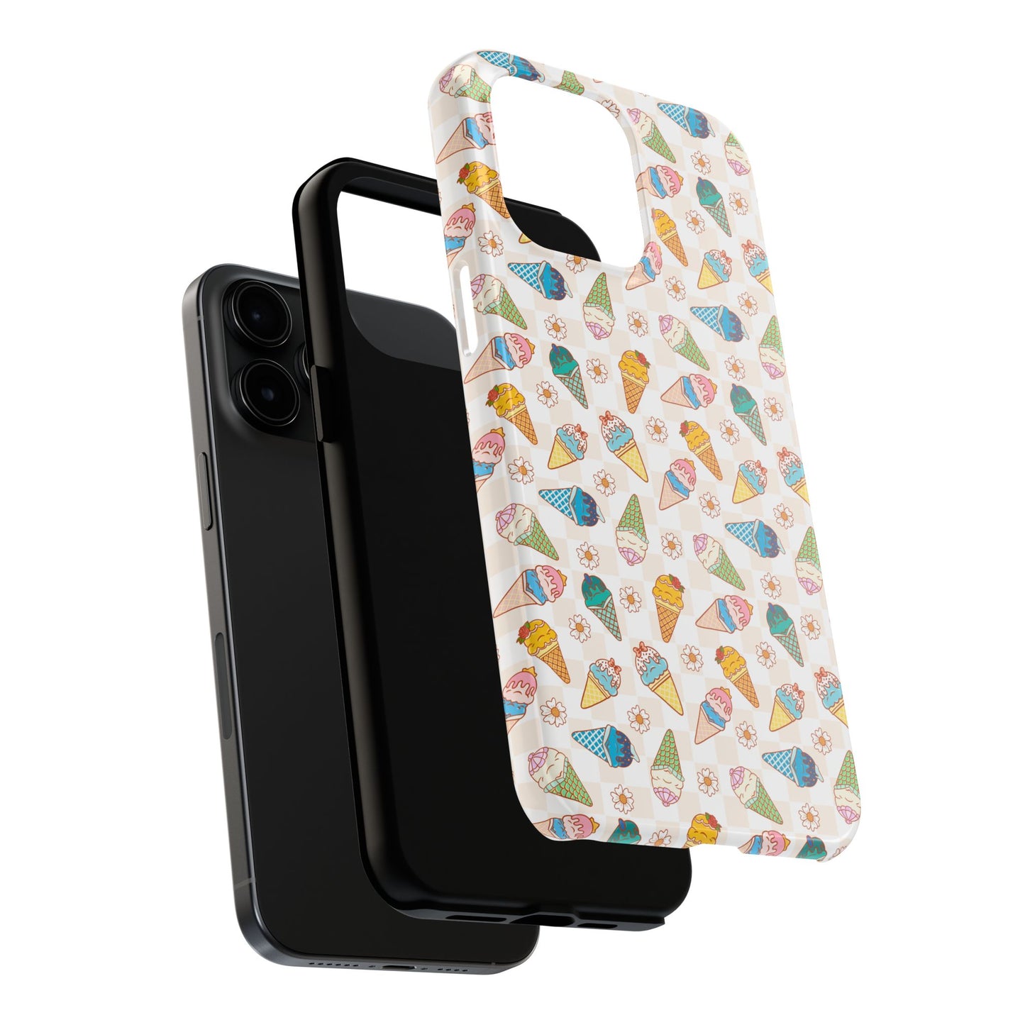 Princess Themed Colorful Ice Cream Tough Phone Cases - Fun, Giftable, Summer Vibe, Durable Protection for Your Device, Perfect for Food Lovers, Bright