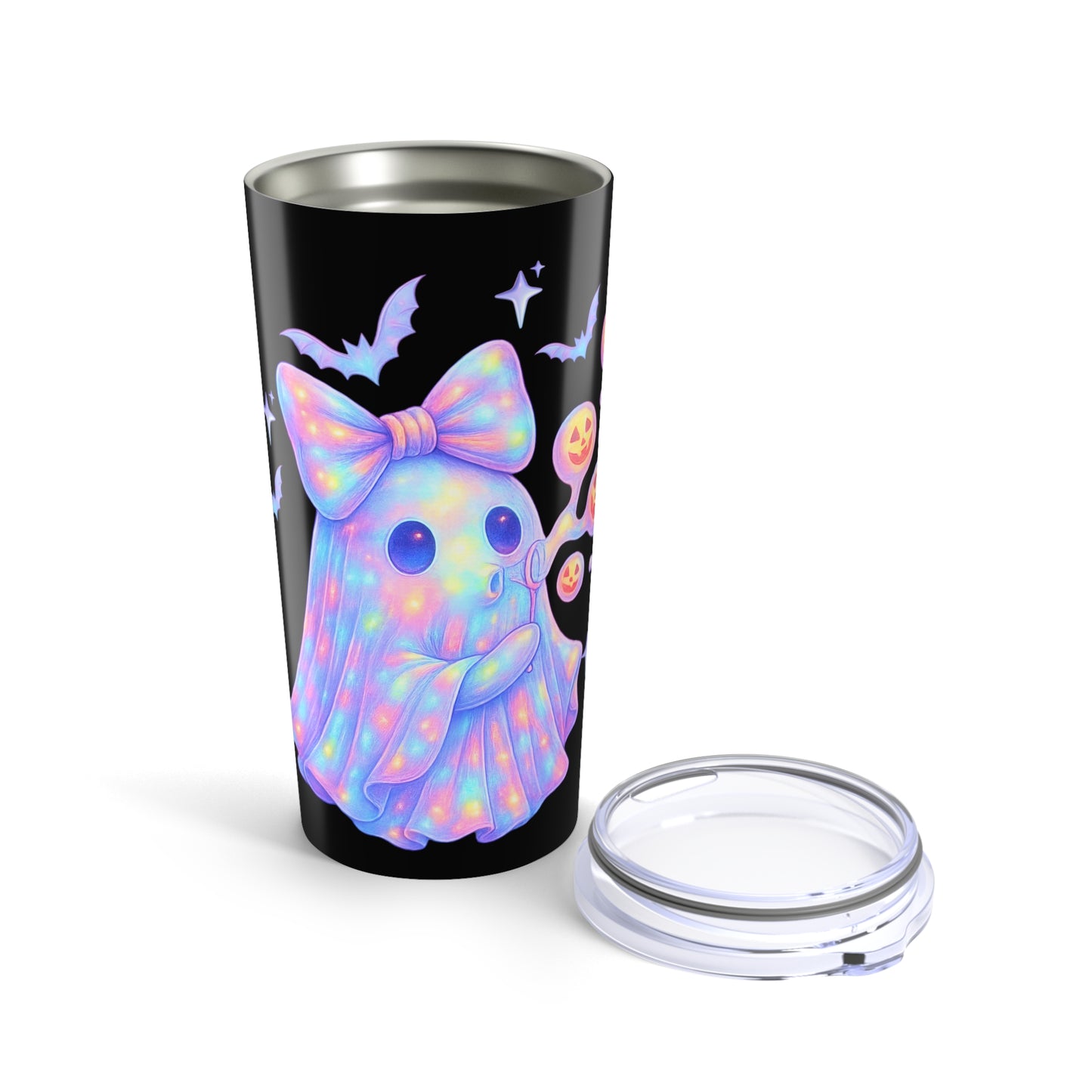 Ghostly Glow 20oz Tumbler | Cute Halloween Drinkware, Ghost Themed Mug, Spooky Decor, Perfect for Gifting, Party Accessory