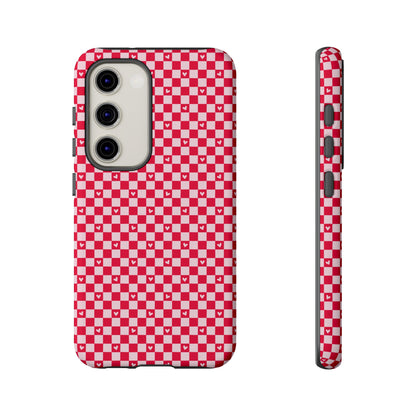 Red Checkerboard Heart Phone Case