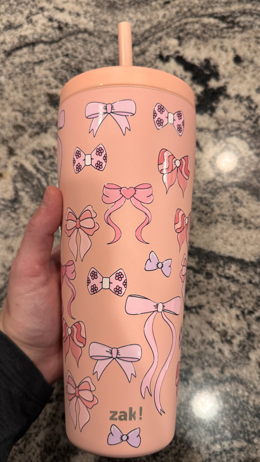 Pink Coquette Bow Tumbler, 30 oz