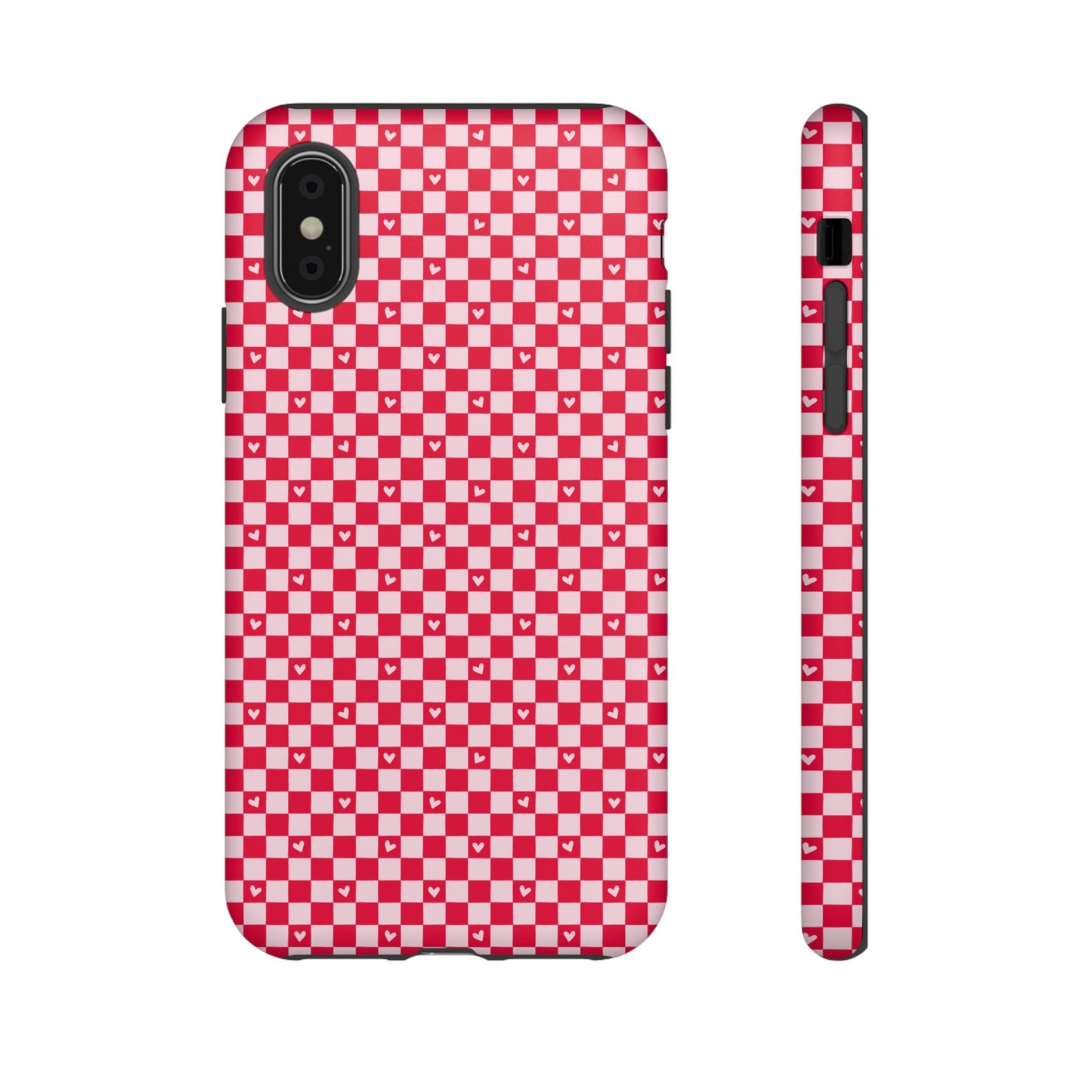 Red Checkerboard Heart Phone Case