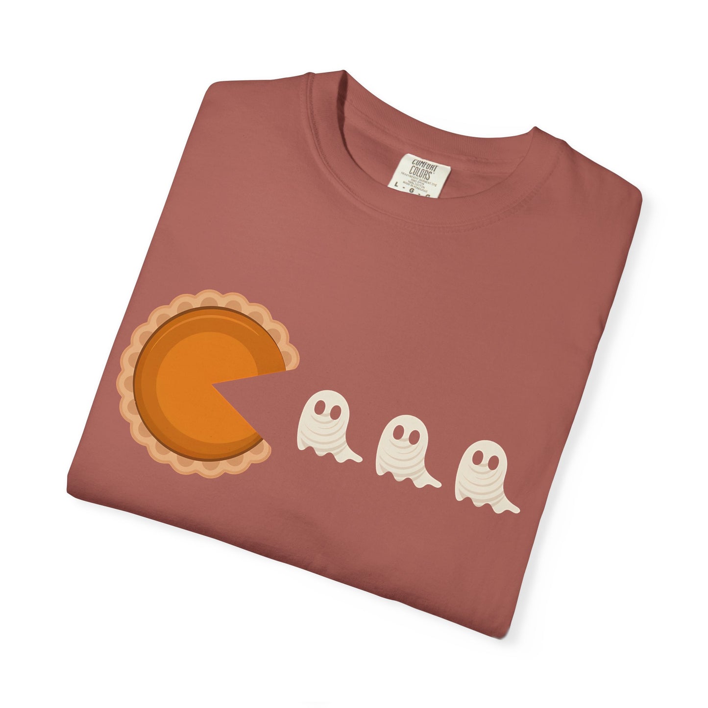 Pac-Man Pumpkin Pie Ghosts Unisex T-Shirt, Halloween Tee, Gamer Shirt, Fun Graphic Top, Gift for Gamers, Casual Wear