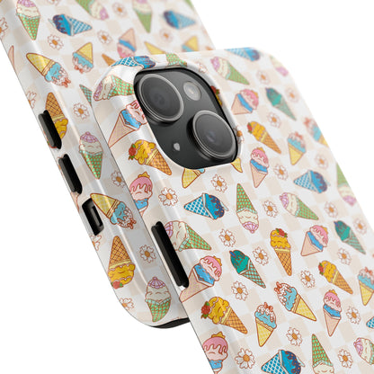 Princess Themed Colorful Ice Cream Tough Phone Cases - Fun, Giftable, Summer Vibe, Durable Protection for Your Device, Perfect for Food Lovers, Bright