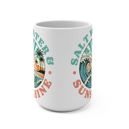 Salt Water & Sunshine Mug - 15oz Tropical Beach Coffee Cup
