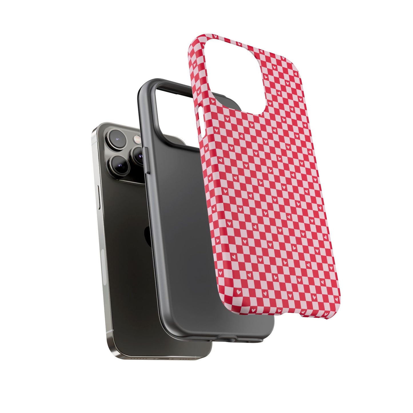 Red Checkerboard Heart Phone Case