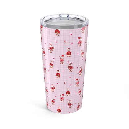 20oz Pink Valentine's Geese Tumbler