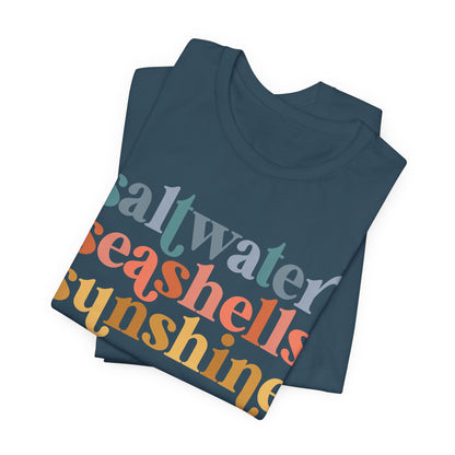 Coastal Vibes Unisex Jersey Tee - Saltwater Seashells Sunshine Design