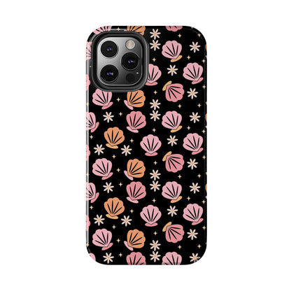 Floral Tough Phone Cases for Trendy Protection, Shell Pattern Phone Cover, Vibrant Floral Case, Girly Gift, Cute Tech Accessories
