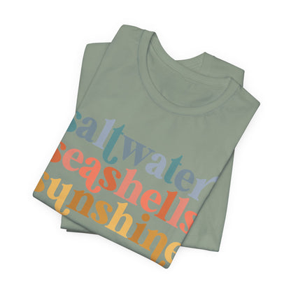 Coastal Vibes Unisex Jersey Tee - Saltwater Seashells Sunshine Design