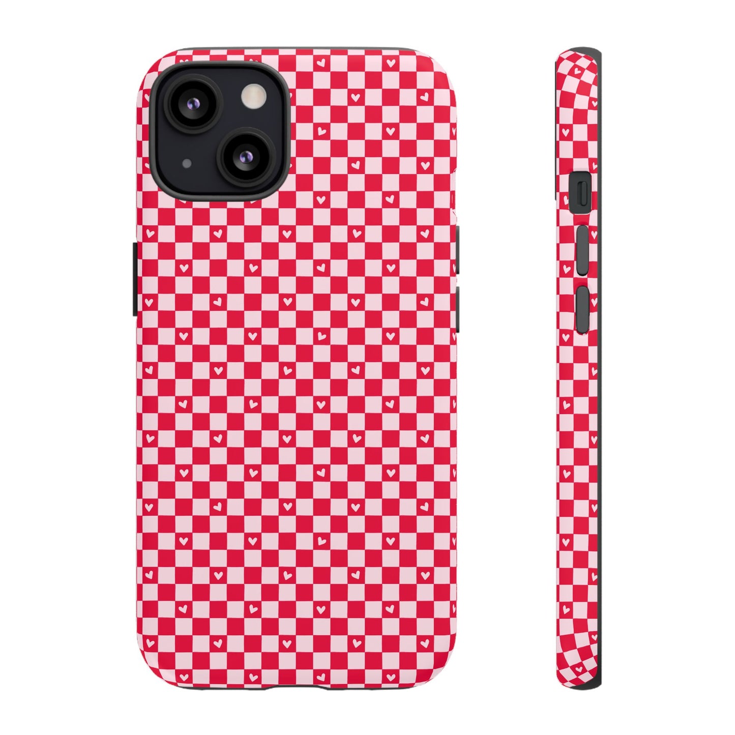 Red Checkerboard Heart Phone Case