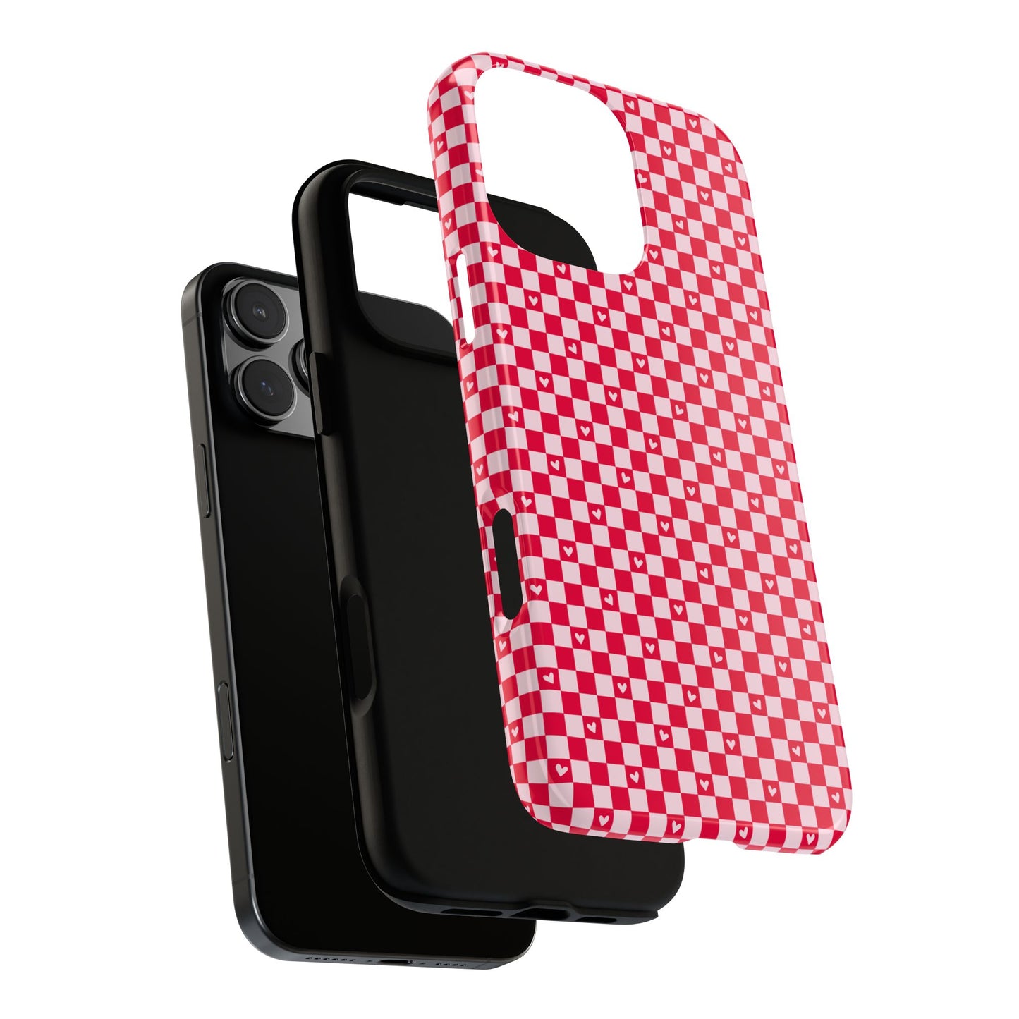 Red Checkerboard Heart Phone Case