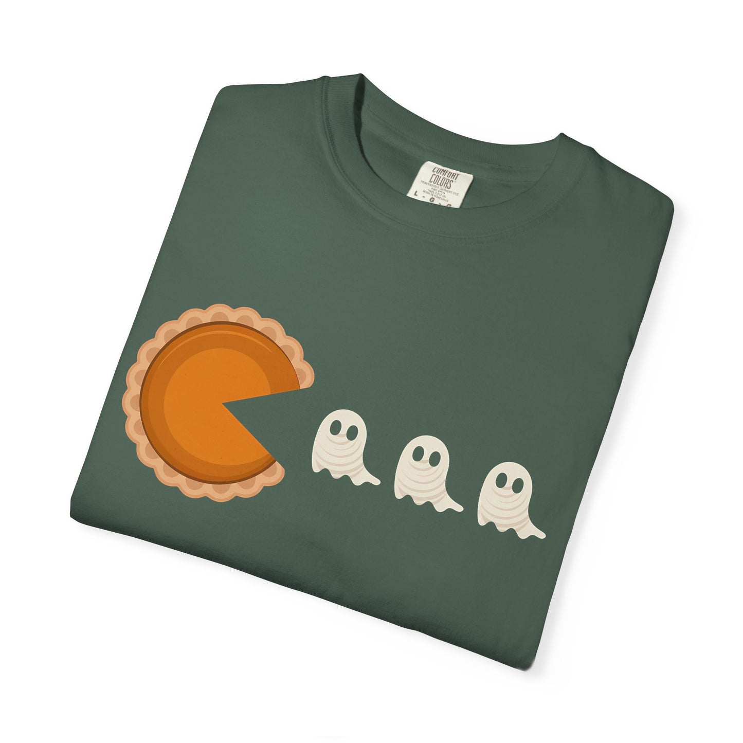 Pac-Man Pumpkin Pie Ghosts Unisex T-Shirt, Halloween Tee, Gamer Shirt, Fun Graphic Top, Gift for Gamers, Casual Wear