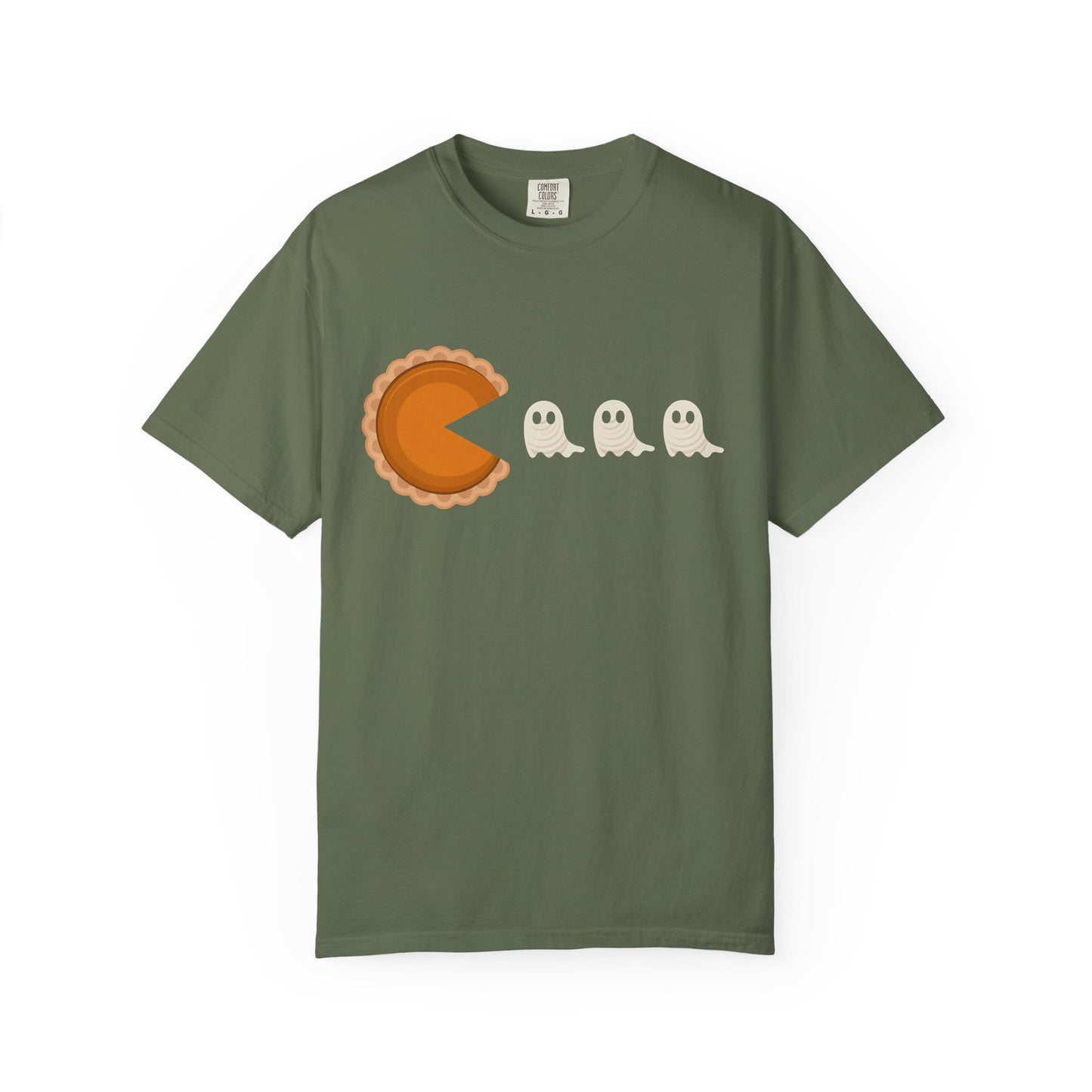 Pac-Man Pumpkin Pie Ghosts Unisex T-Shirt, Halloween Tee, Gamer Shirt, Fun Graphic Top, Gift for Gamers, Casual Wear