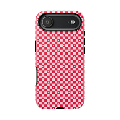 Red Checkerboard Heart Phone Case