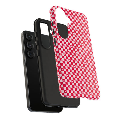 Red Checkerboard Heart Phone Case