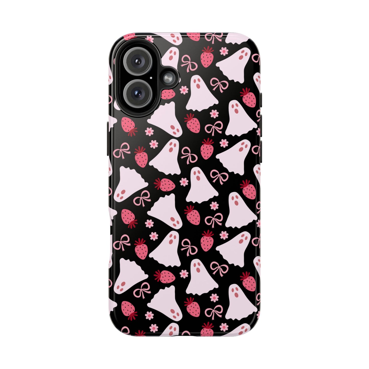 Cute Ghosts and Strawberries Phone Case | Tough Phone Cases, Halloween Accessories, Unique Gift Ideas, Spooky Aesthetic, Everyday Style