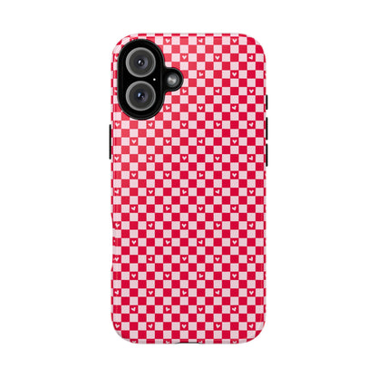 Red Checkerboard Heart Phone Case