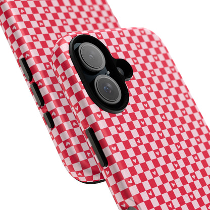 Red Checkerboard Heart Phone Case