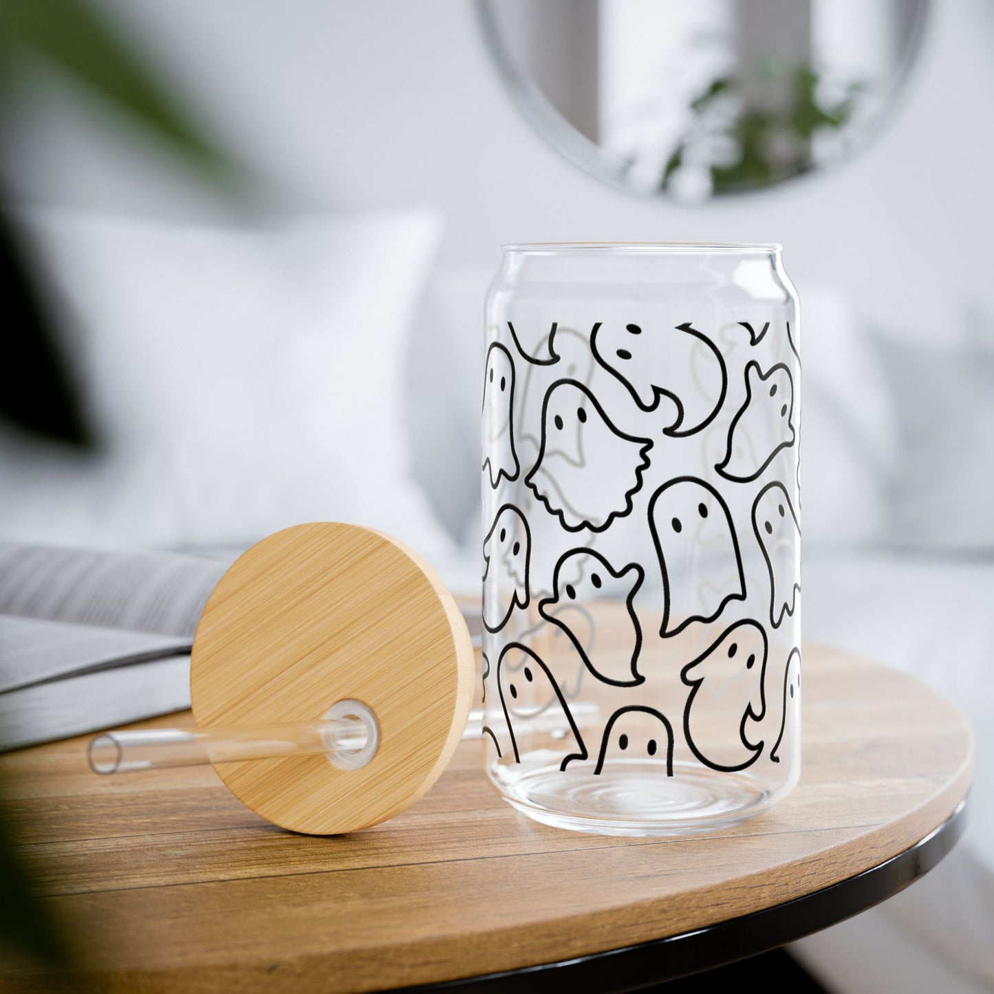 Ghost-Themed Sipper Glass, 16oz – Perfect for Halloween, Spirit Enthusiasts, or Everyday Use, Eco-Friendly Mason Jar, Fun Drinkware, [...]