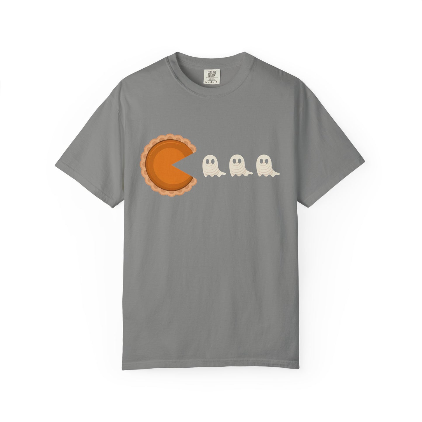 Pac-Man Pumpkin Pie Ghosts Unisex T-Shirt, Halloween Tee, Gamer Shirt, Fun Graphic Top, Gift for Gamers, Casual Wear