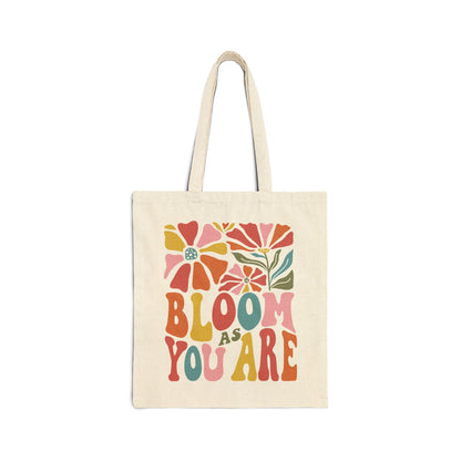 Bloom As You Are Tote Bag | Eco-Friendly Canvas Bag | Floral Shopping Tote | Gift for Nature Lovers | Every Day Use | Reusable Grocery Bag