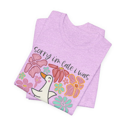 Floral Apology Tee - Unisex Jersey Short Sleeve T-Shirt with Playful Design