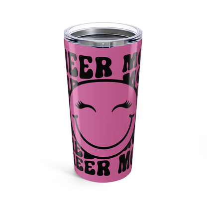 Cheer Me Up Tumbler 20oz, Motivational Drinkware, Pink Travel Cup, Gift for Friends, Happy Vibes Mug, Fun Birthday Present