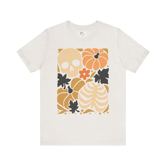 Autumn Vibes Graphic Tee | Halloween Shirt, Fall Apparel, Unisex Tee, Spooky Fashion, Pumpkin Skull Top