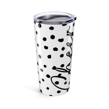 Stylish 20oz Tumbler with Polka Dot Design - Perfect for Gifts, Coffee Lovers, Daily Hydration, Travel Mugs, Unique Drinkware