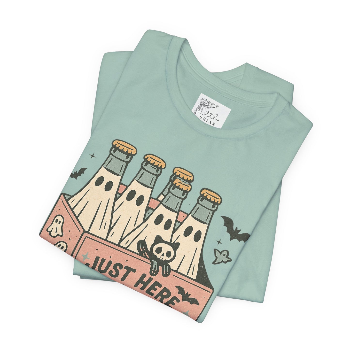 Halloween Vibes Unisex Tee - Just Here for the Boos, Fun Halloween Shirt, Party Wear, Gag Gift, Ghostly Spirit Classy Wear