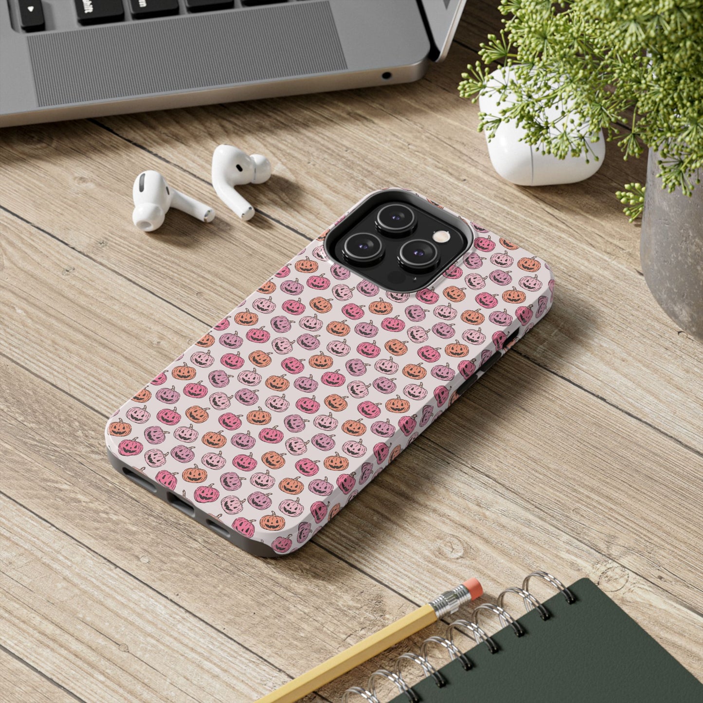 Cute Pumpkin Pattern Tough Phone Cases | Fall Decor, Halloween Accessories, Gifts for Her, Trendy Phone Protection