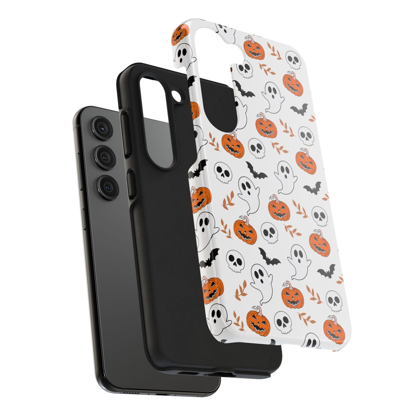 Halloween Themed Tough Phone Cases, Spooky Ghosts & Skulls, Perfect for Fall Decor, Unique Gift for Halloween Lovers, Fun Pumpkin Design