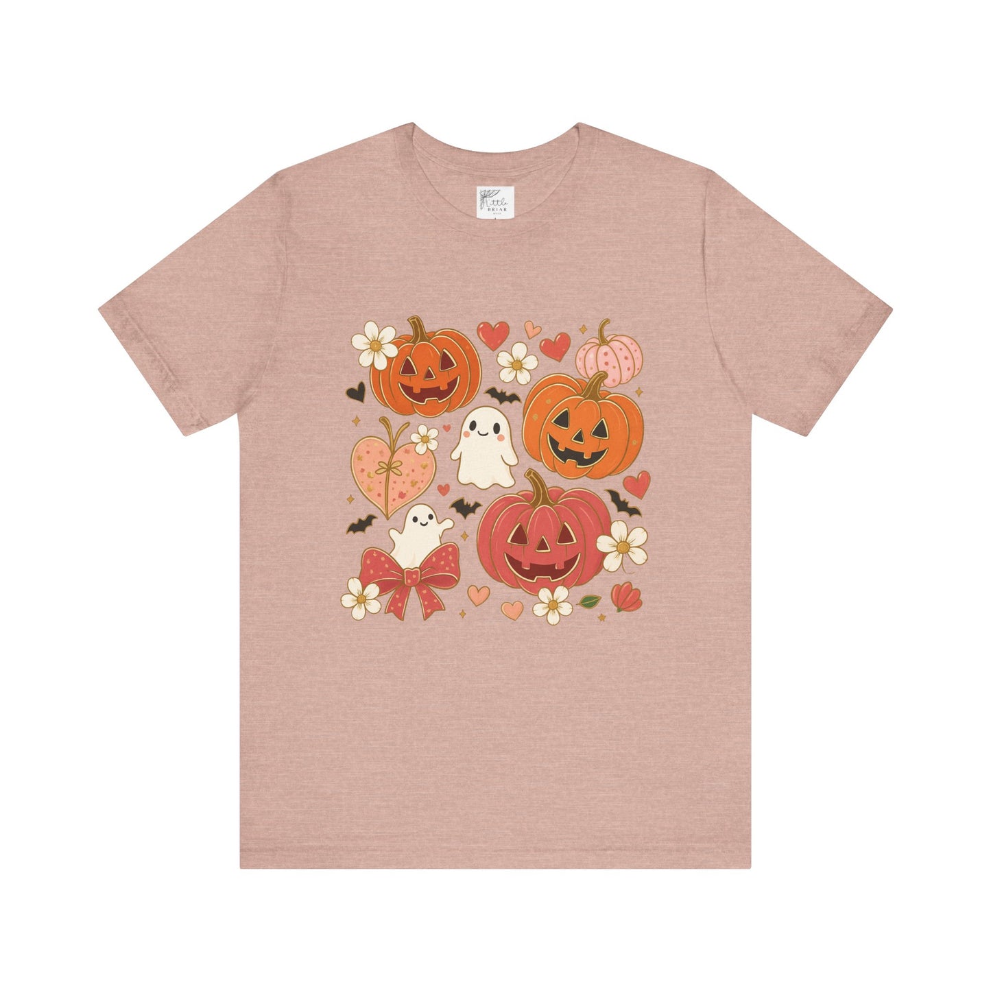 Halloween Ghost & Pumpkin Tee, Perfect for Fall, Halloween Parties, Cozy Autumn Wear, Unisex T-Shirt, Seasonal Gift Idea