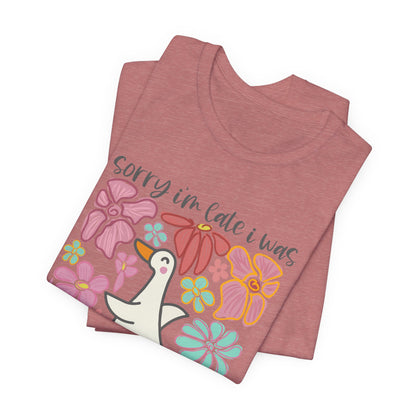 Floral Apology Tee - Unisex Jersey Short Sleeve T-Shirt with Playful Design