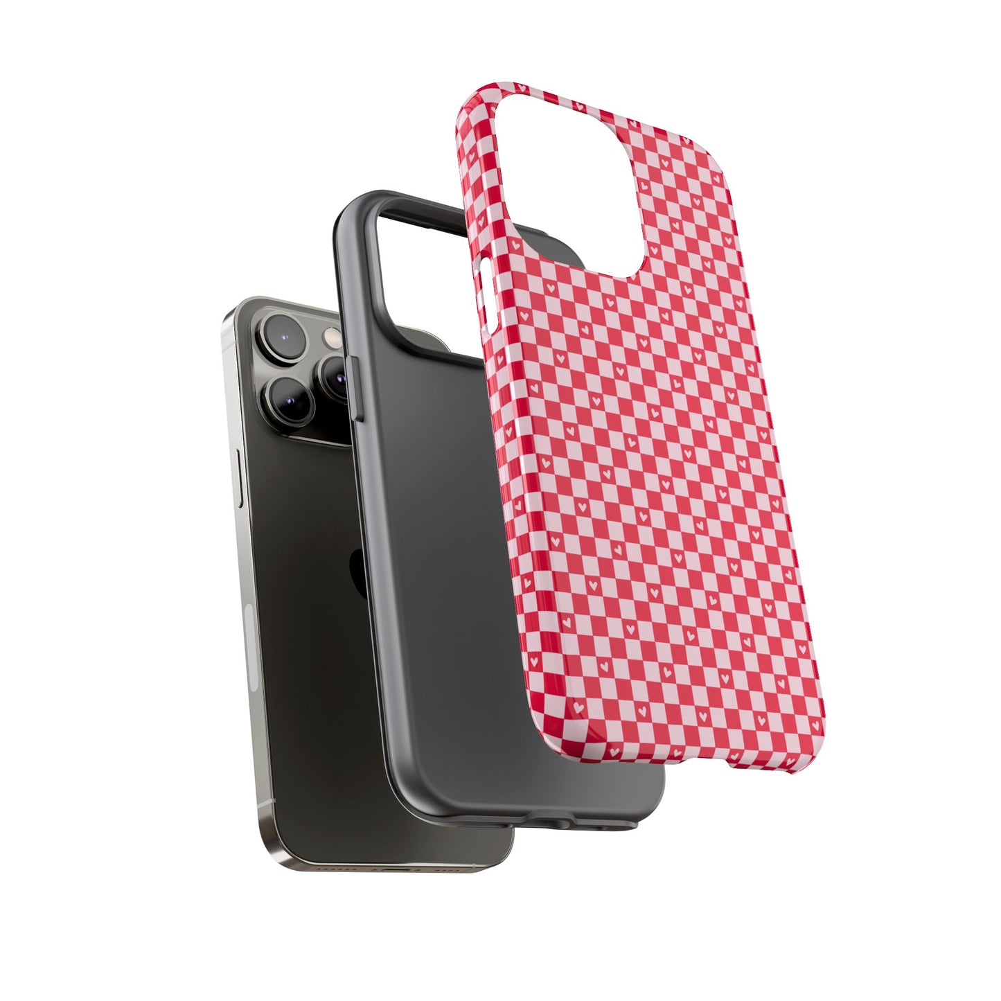 Red Checkerboard Heart Phone Case