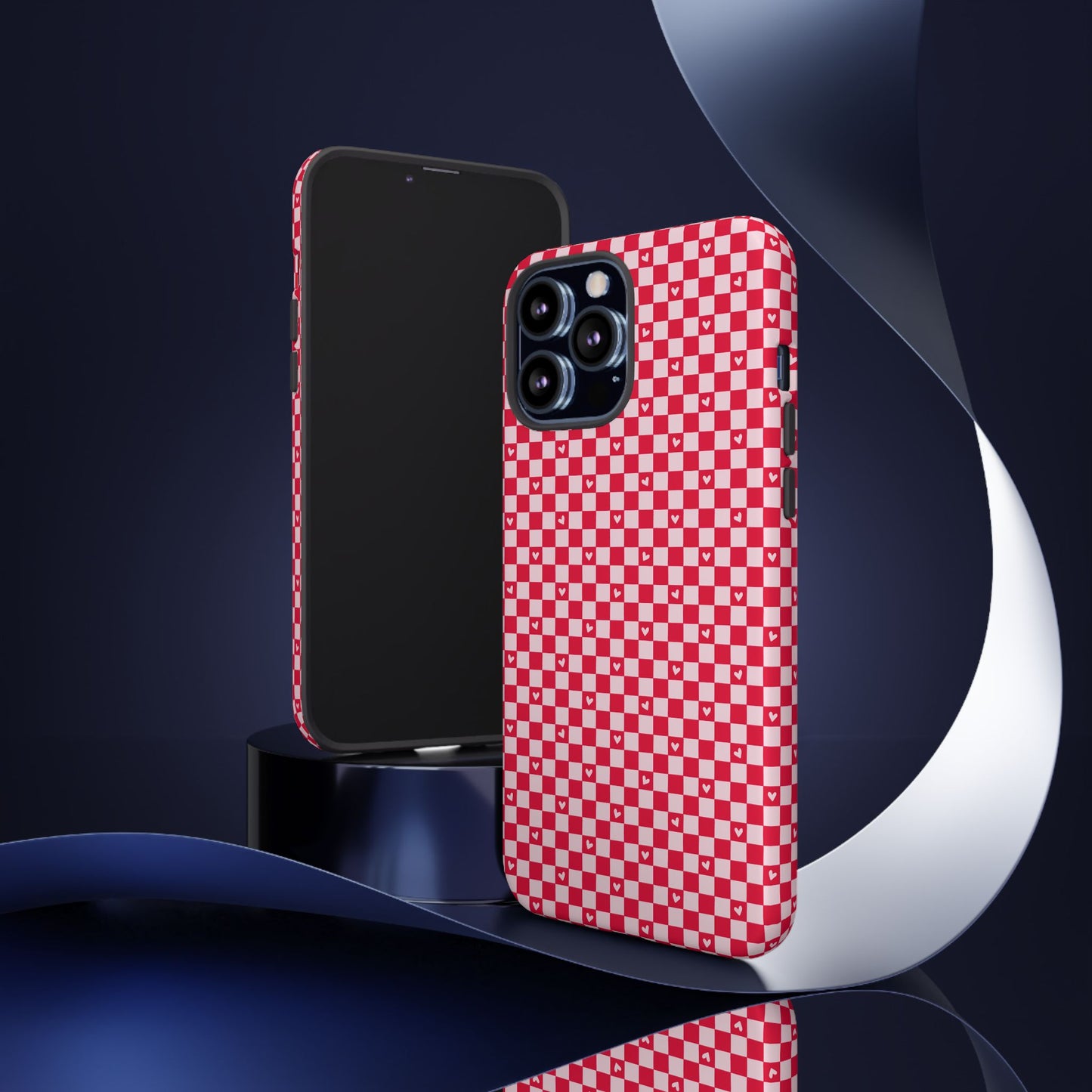 Red Checkerboard Heart Phone Case