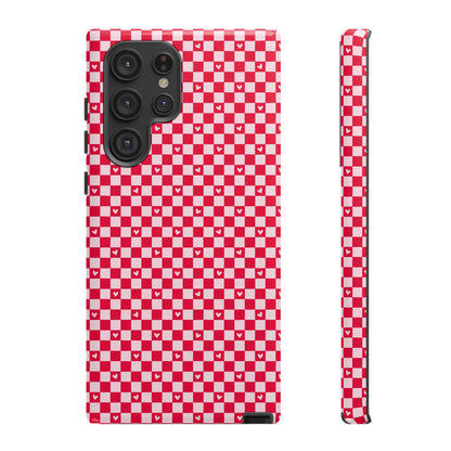 Red Checkerboard Heart Phone Case