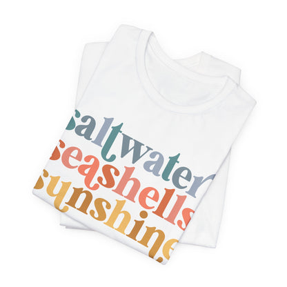 Coastal Vibes Unisex Jersey Tee - Saltwater Seashells Sunshine Design
