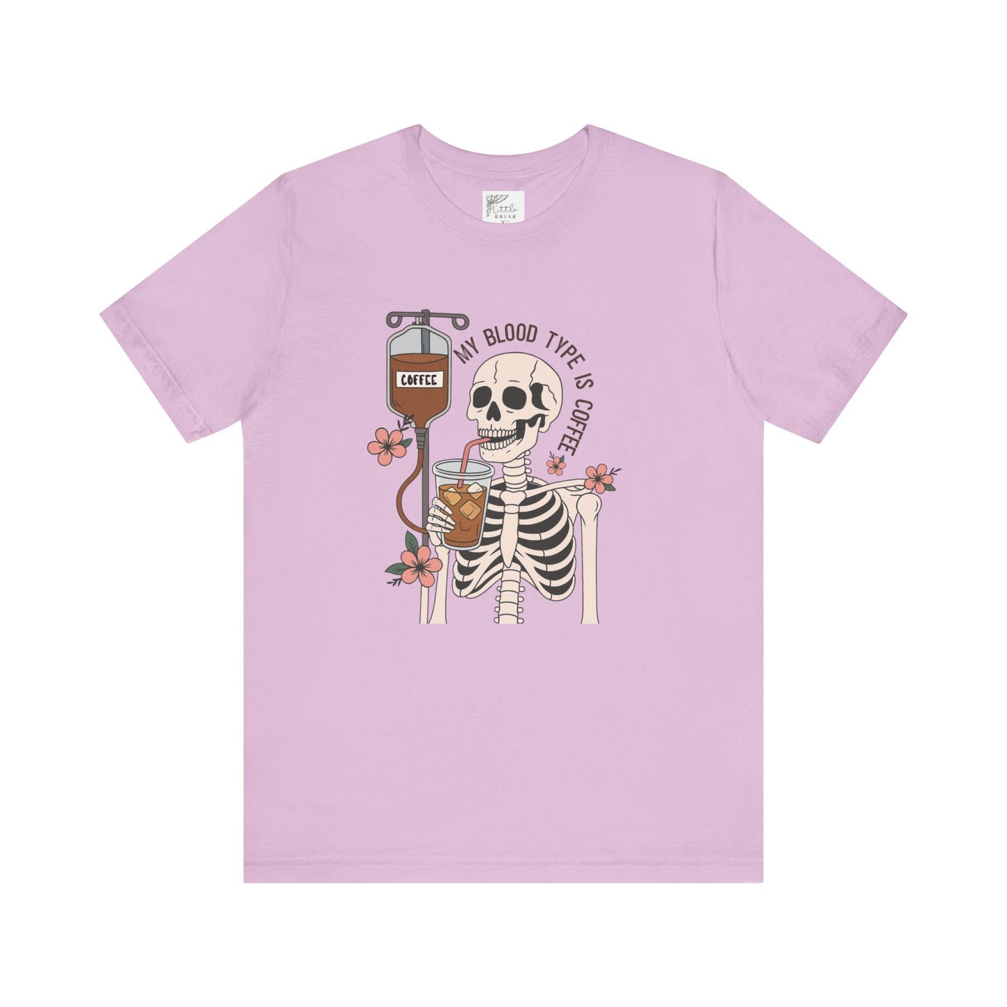 Coffee Lover's Skeleton Tee - Unisex Short Sleeve Shirt, Ideal Gift for Coffee Addicts, Fun Halloween Apparel, Quirky Coffee Shirt
