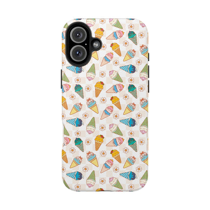 Princess Themed Colorful Ice Cream Tough Phone Cases - Fun, Giftable, Summer Vibe, Durable Protection for Your Device, Perfect for Food Lovers, Bright