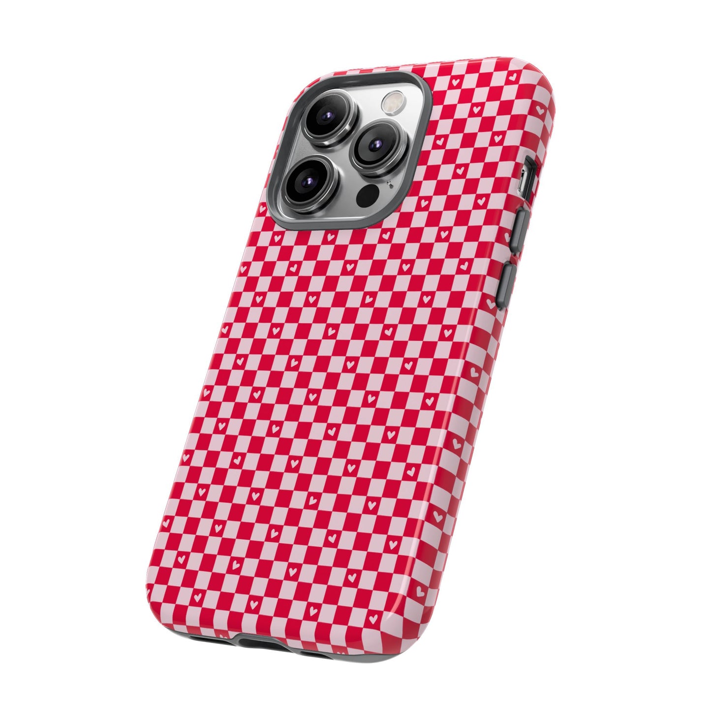 Red Checkerboard Heart Phone Case