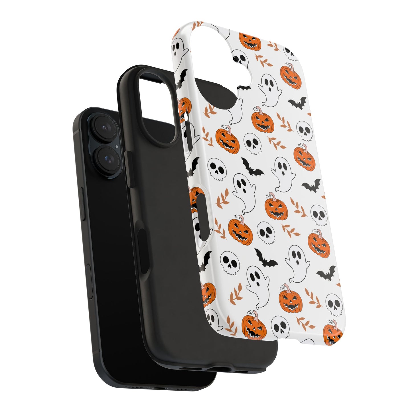 Halloween Themed Tough Phone Cases, Spooky Ghosts & Skulls, Perfect for Fall Decor, Unique Gift for Halloween Lovers, Fun Pumpkin Design